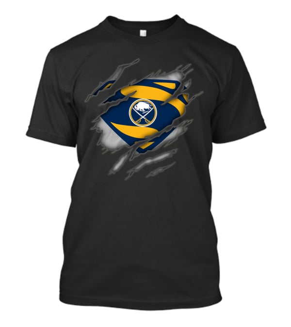 Buffalo Sabres Superman Logo Ripped T-Shirt