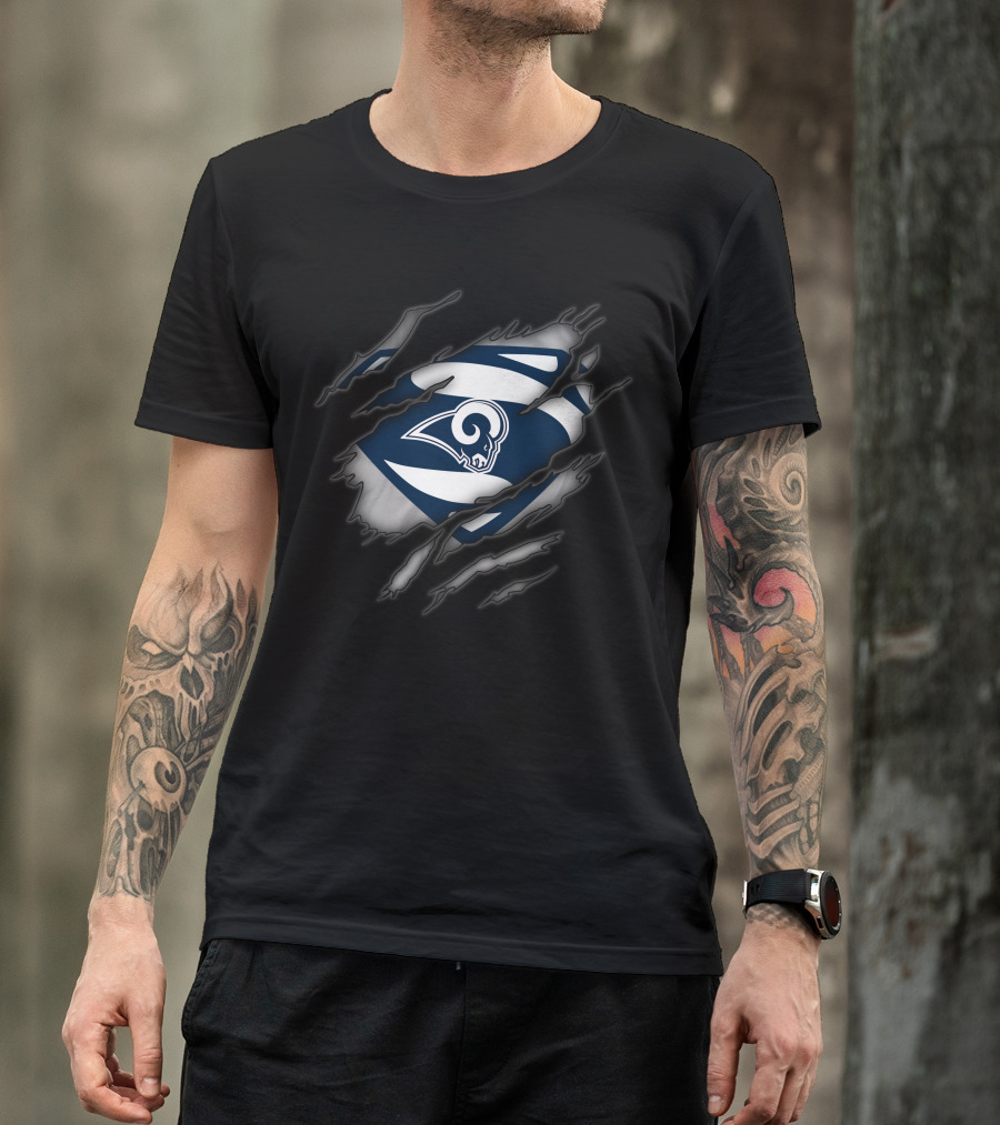 Los Angeles Rams Torn Superman T-Shirt
