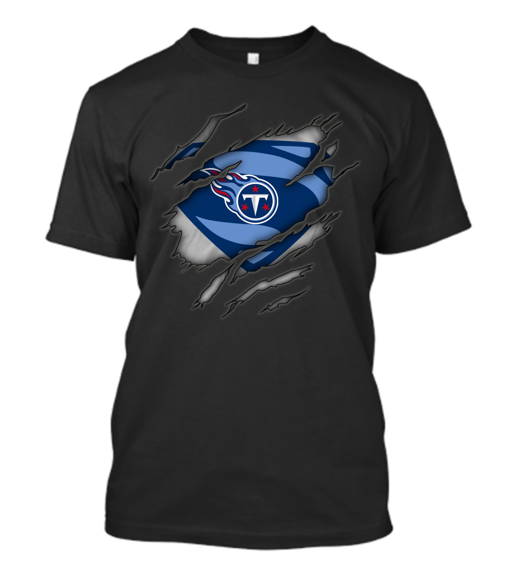 Tennessee Titans Logo Torn Superman Style T-Shirt