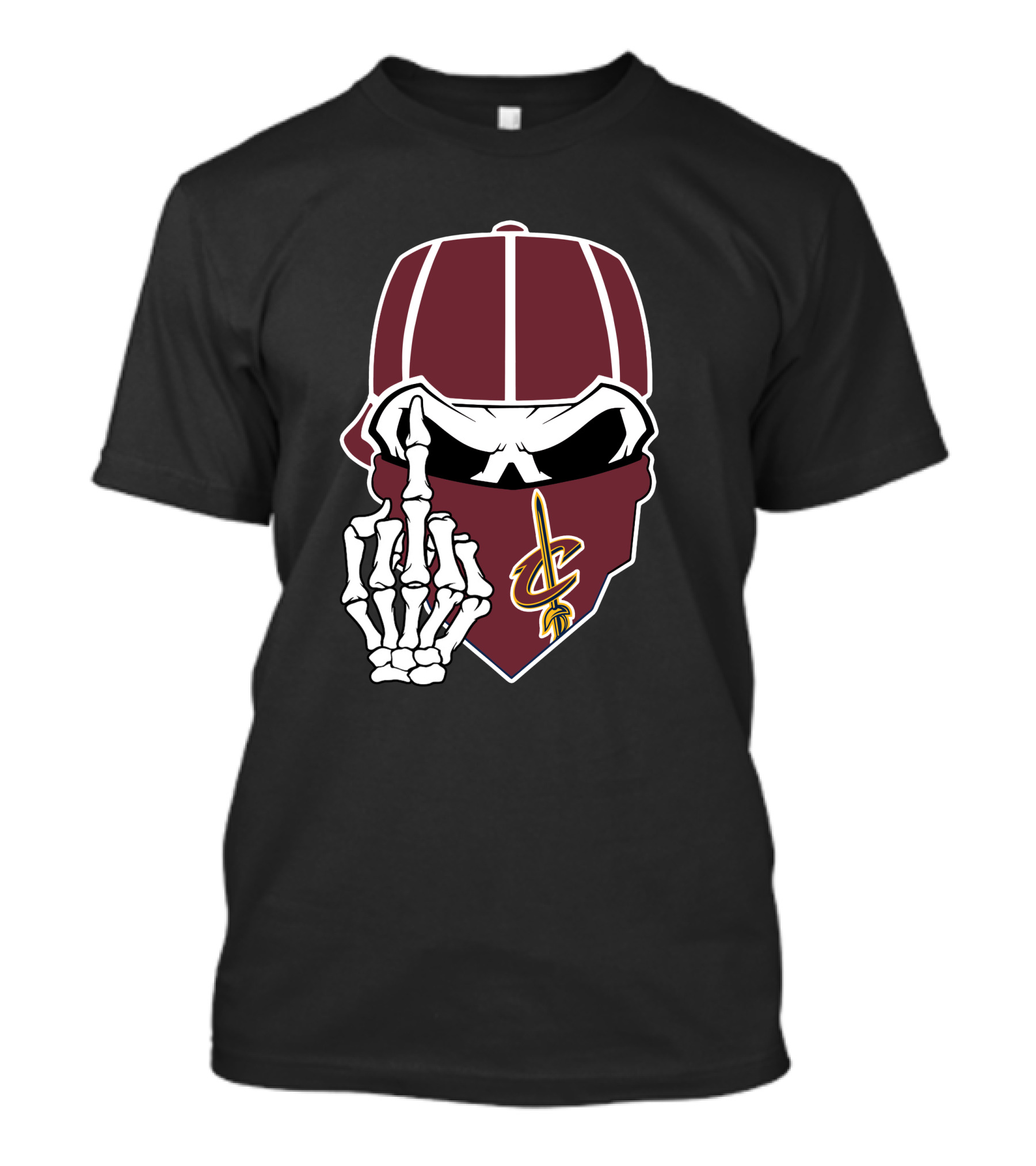 Cleveland Cavaliers Skull Cap Hand Gesture T-Shirt