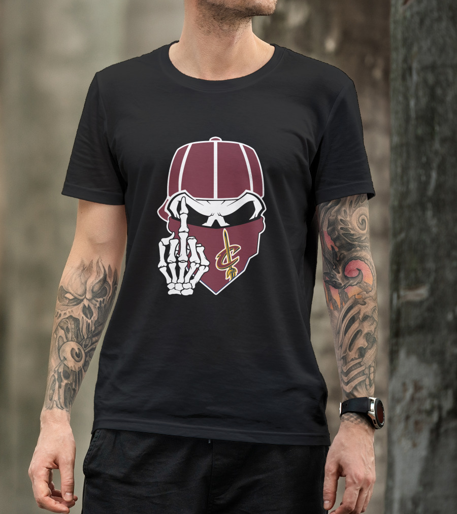 Cleveland Cavaliers Skull Cap Hand Gesture T-Shirt