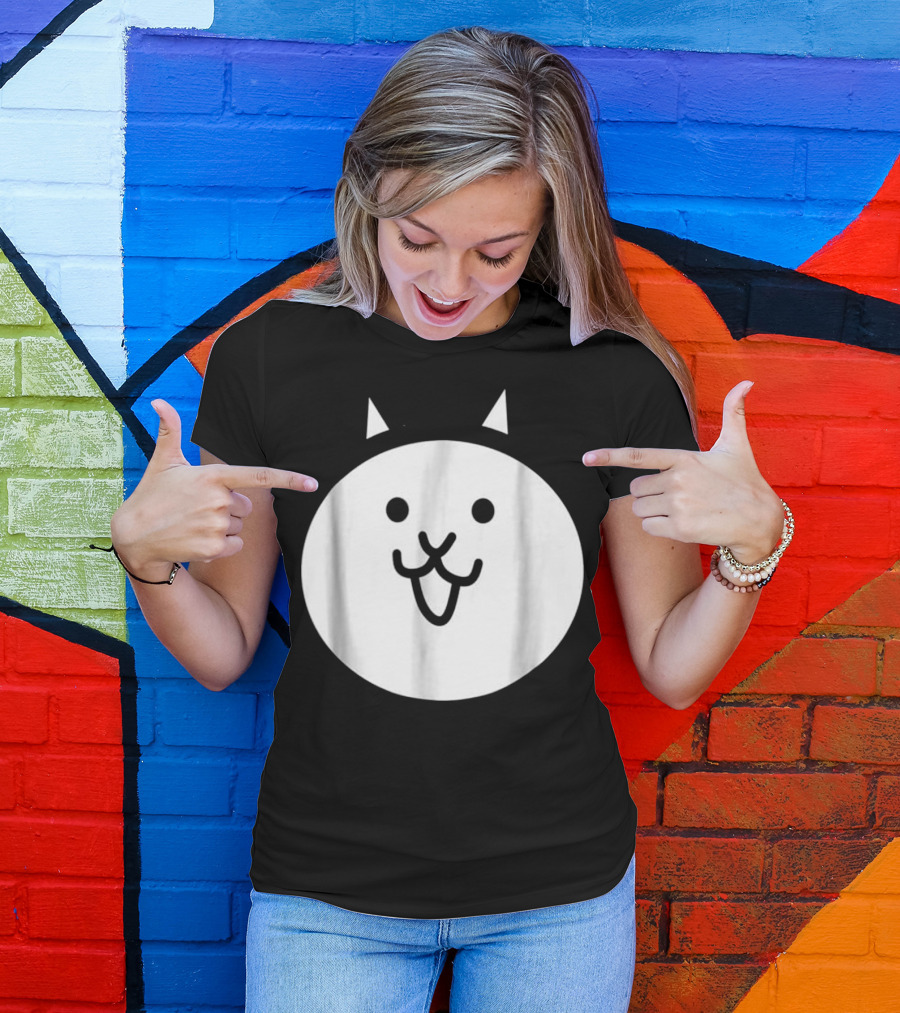 Battle Cat Meme Face Icon Cute Minimalist Circle T-Shirt