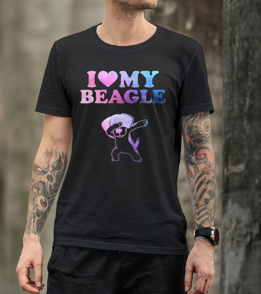 I Love My Beagle Dabbing Puppy T-Shirt