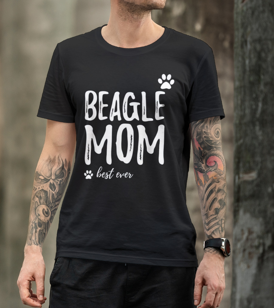 BEAGLE MOM Best Ever Paw Print Funny For Dog T-Shirt