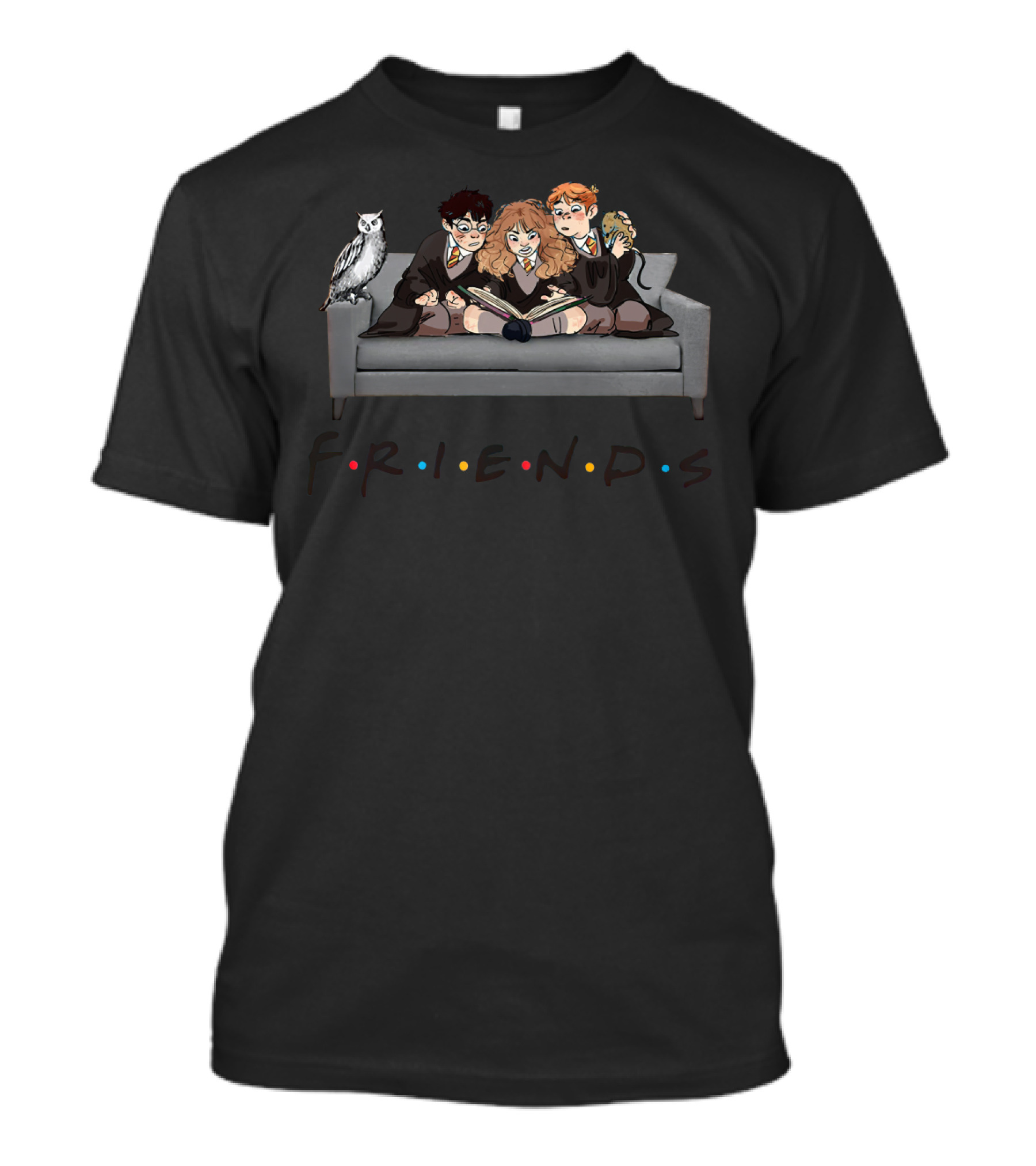 Friends Magic Couch Trio With Owl And Rat T-Shirt