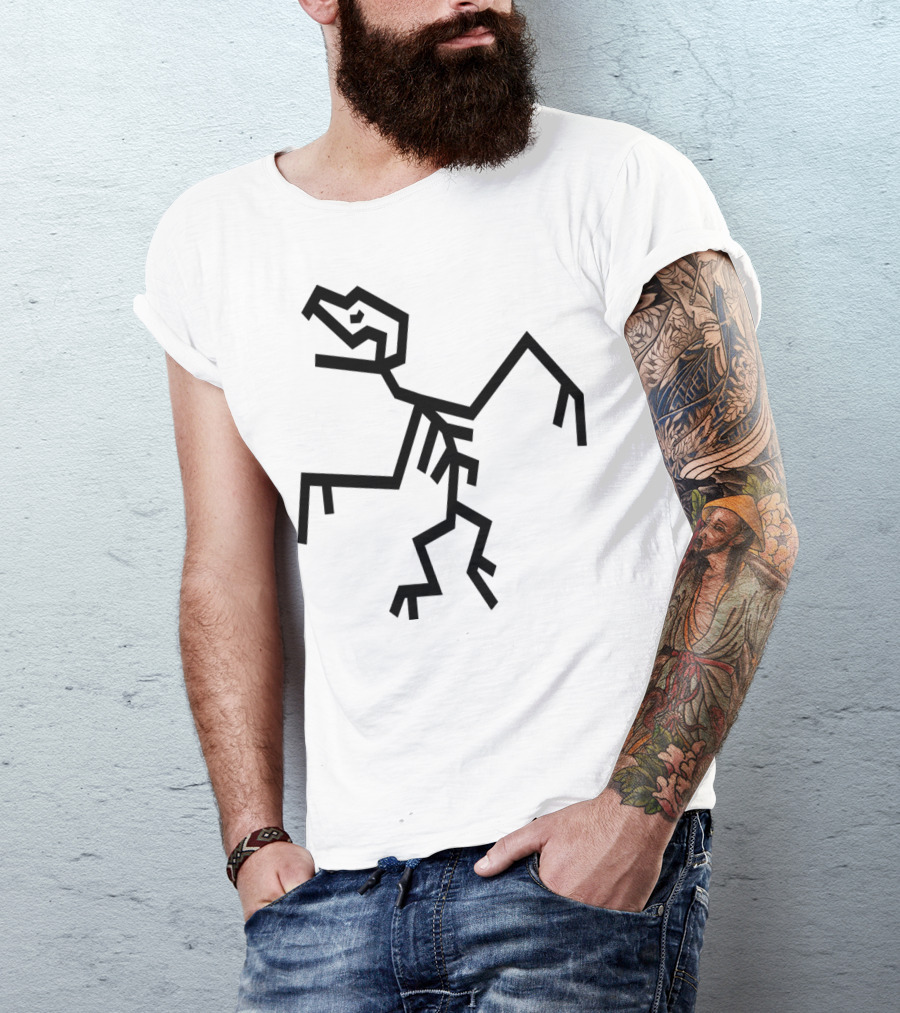 Pterodactyl Fossil Skeleton Flying Dinosaur Outline T-Shirt