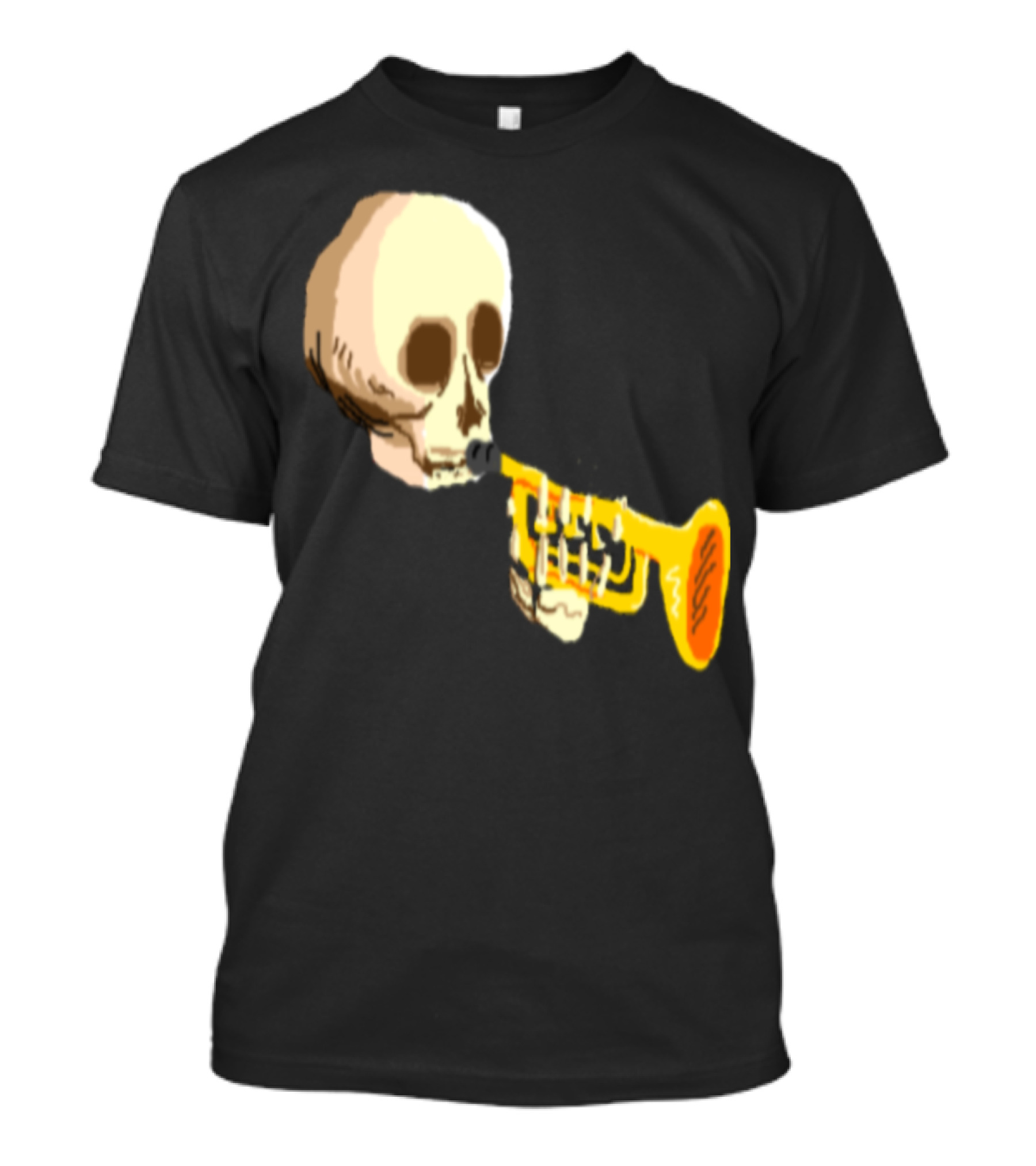 DOOT Skeleton Playing Trumpet Iconic Meme T-Shirt