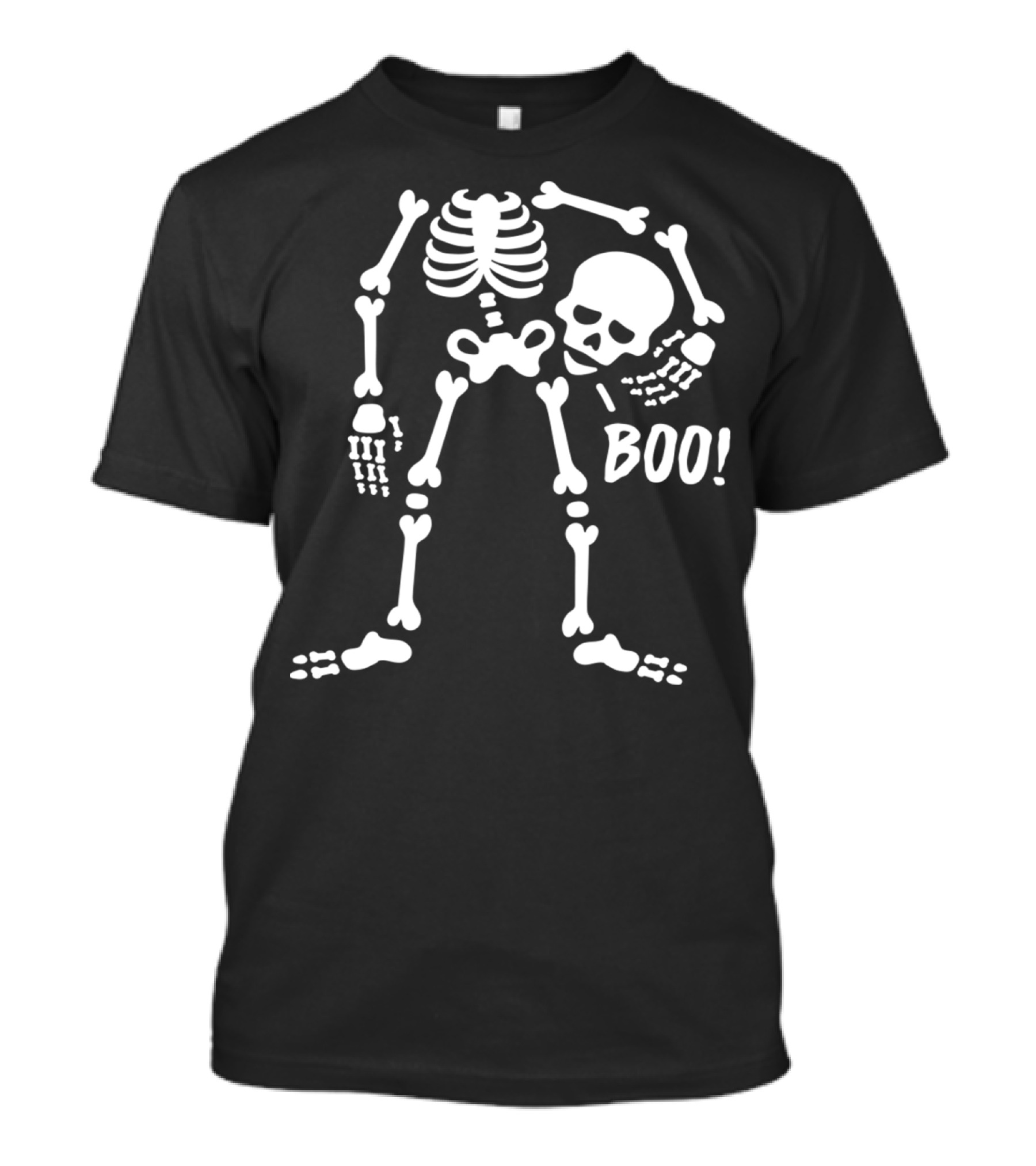 Boo Skeleton Holding Skull Spooky Halloween T-Shirt