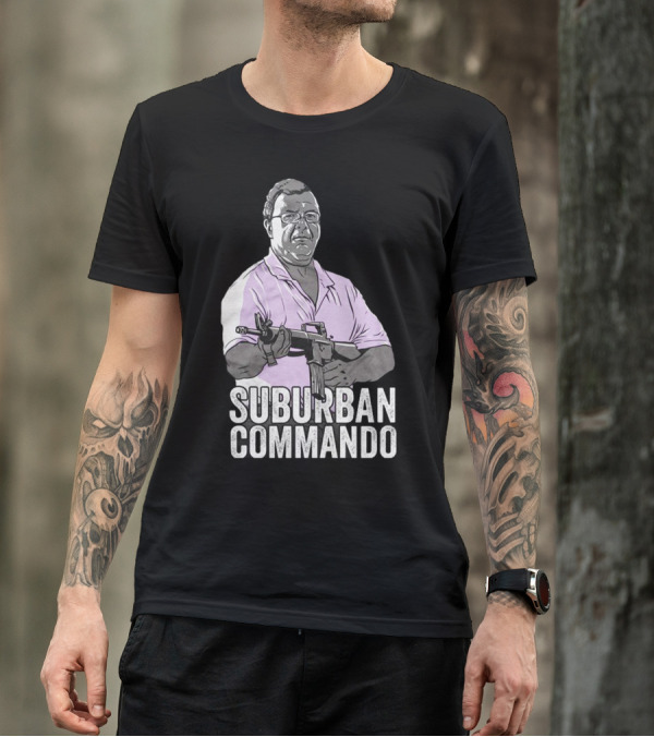 Suburban Commando Styled Humor With Retro Action Pose T-Shirt