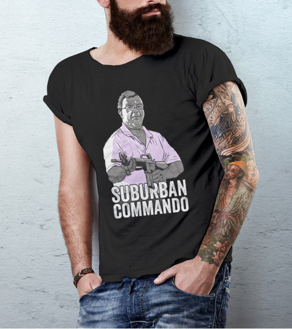 Suburban Commando Styled Humor With Retro Action Pose T-Shirt