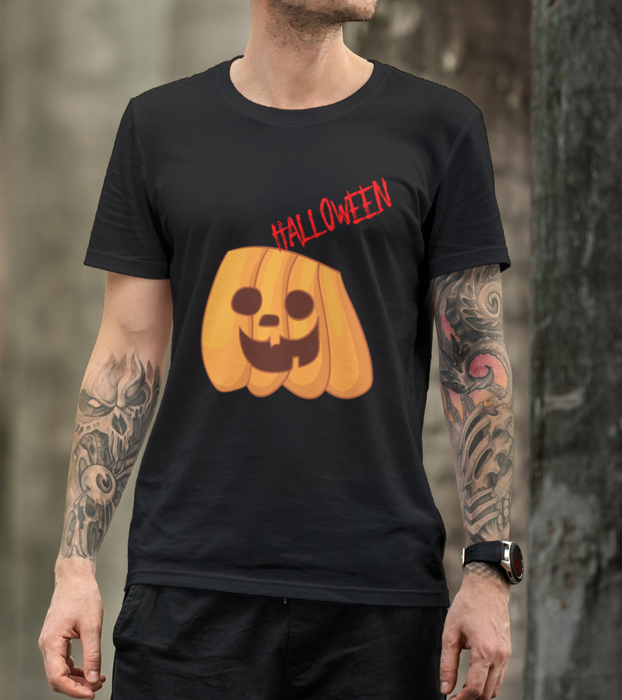 Pumpkin HALLOWEEN Jack-O'-Lantern Face T-Shirt