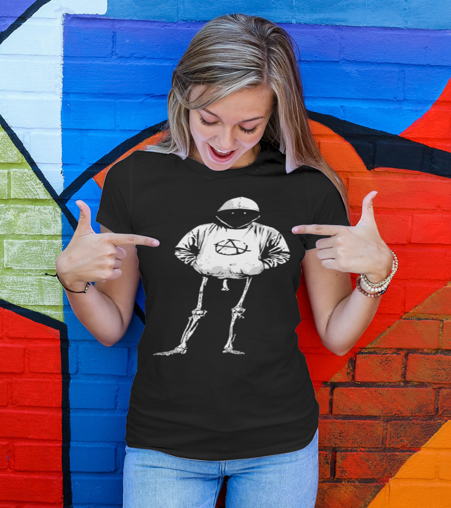 Anarchy Symbol Halloween Skeleton T-Shirt