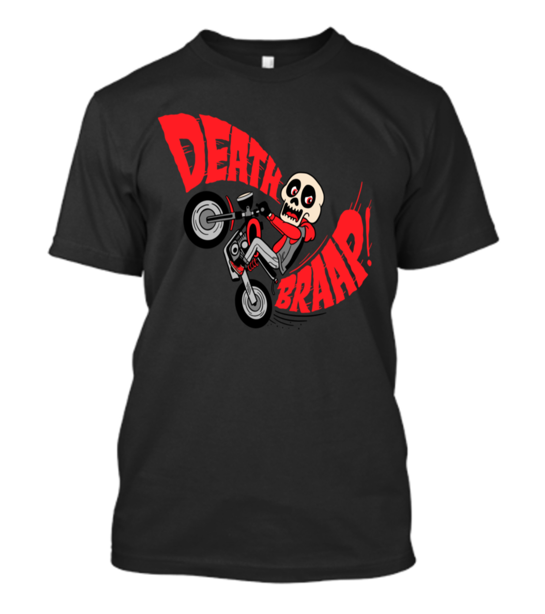 Death Braap Skull Skeleton Motorcycle Adventure T-Shirt