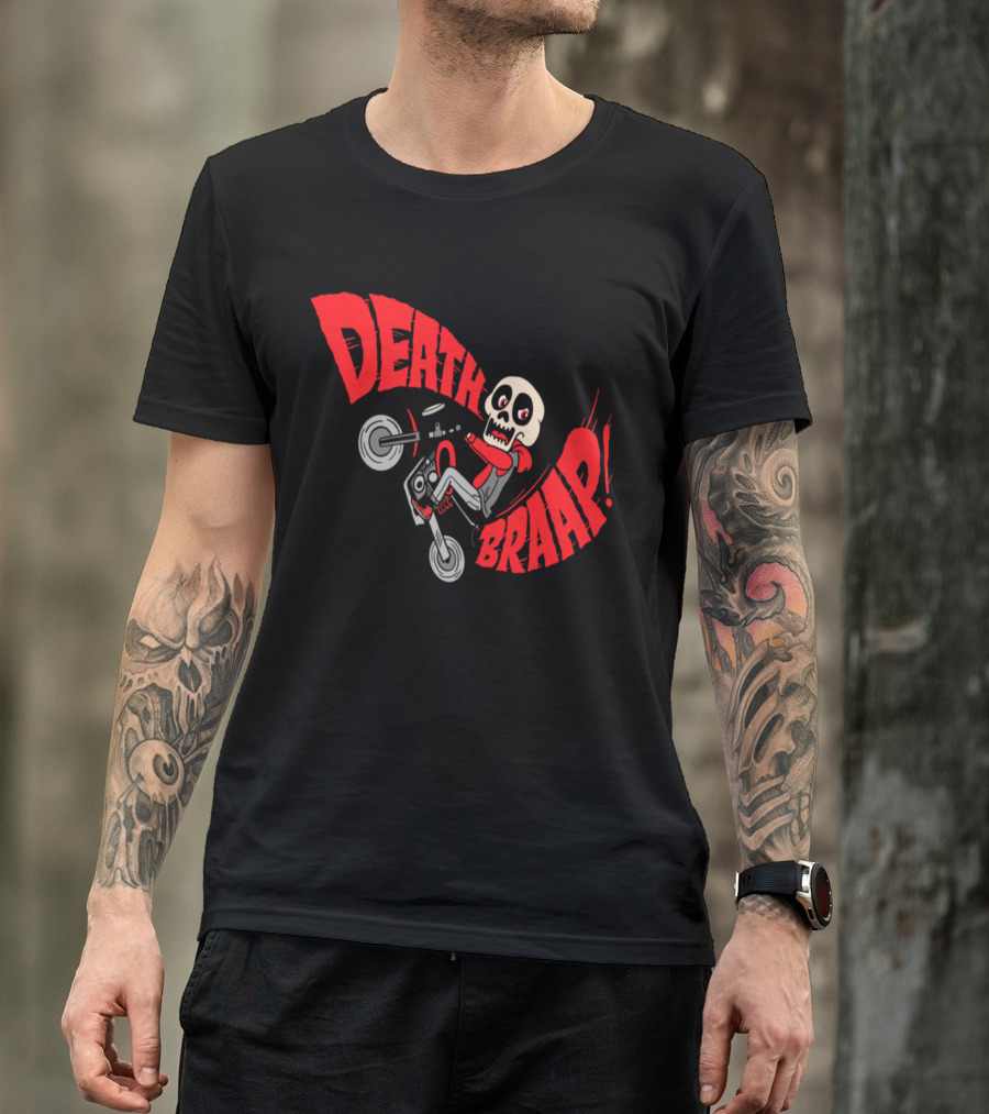 Death Braap Skull Skeleton Motorcycle Adventure T-Shirt