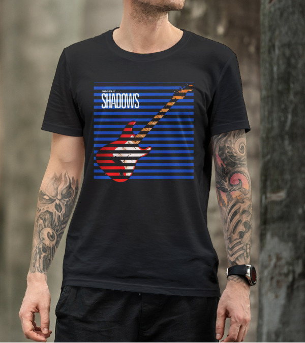 Simply Shadows Electric Guitar With Stripes T-Shirt