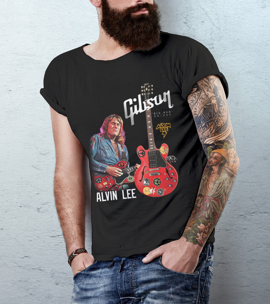 Gibson Big Red ES-335 Alvin Lee Guitar Iconic Rock Legend T-Shirt