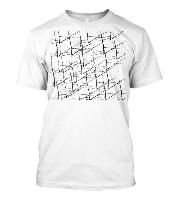 Enissay Dark Blue Abstract Geometric Crisscross Lines T-Shirt