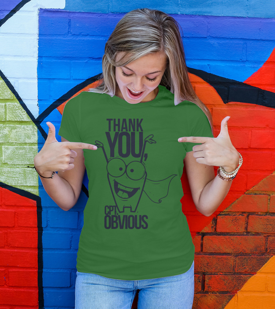 Thank You Cpt Obvious Superhero Cartoon T-Shirt