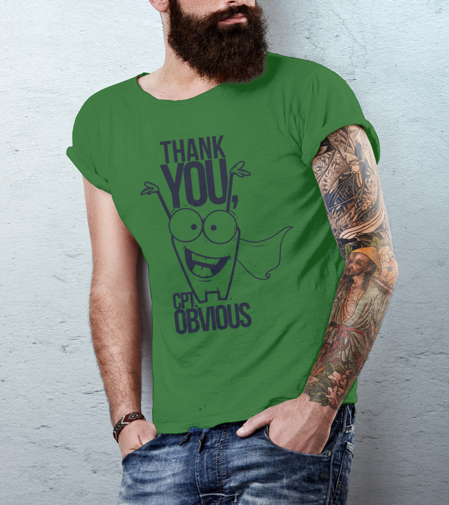 Thank You Cpt Obvious Superhero Cartoon T-Shirt