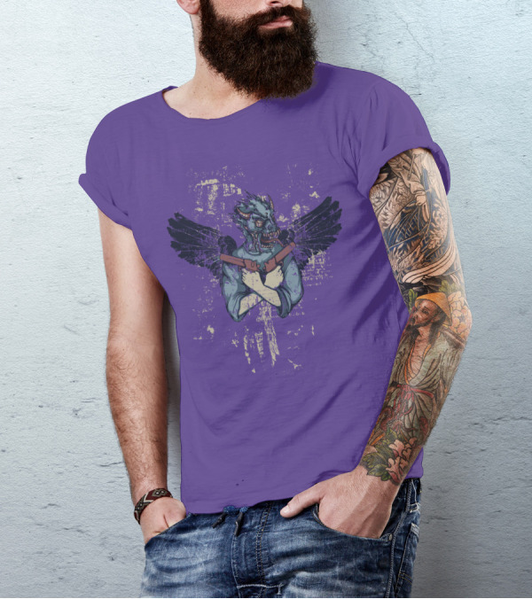 THE CHIM Winged Creature With Shielded Arms T-Shirt