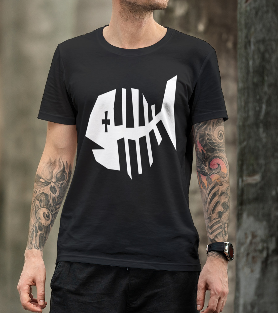 Fish Bone Skeleton Bold Geometric T-Shirt