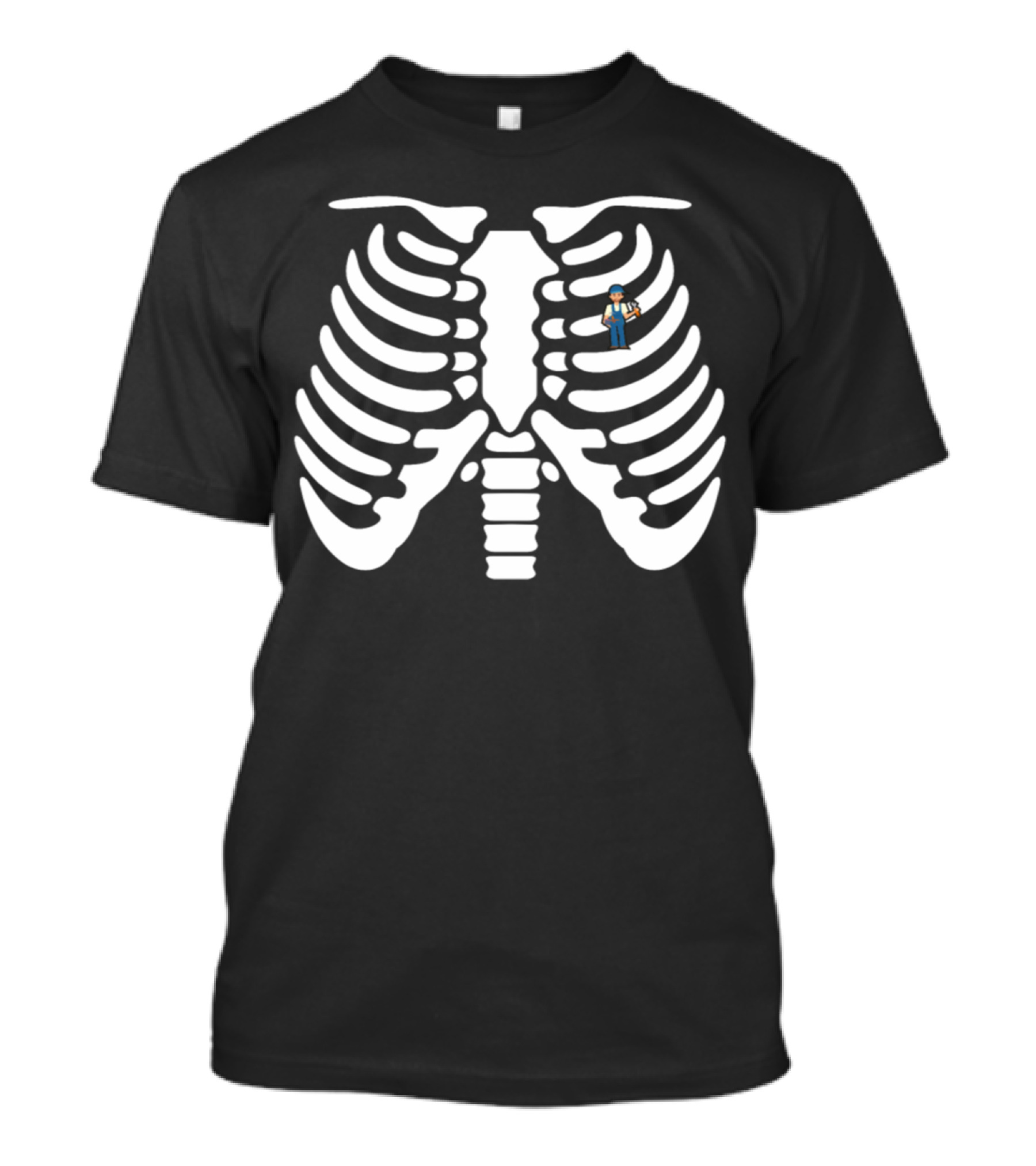 Halloween Skeleton Ribcage With Mechanic T-Shirt