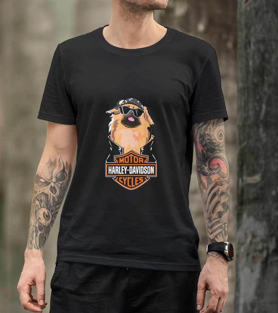 Harley Davidson Pekingeses Motor Cycles T-Shirt