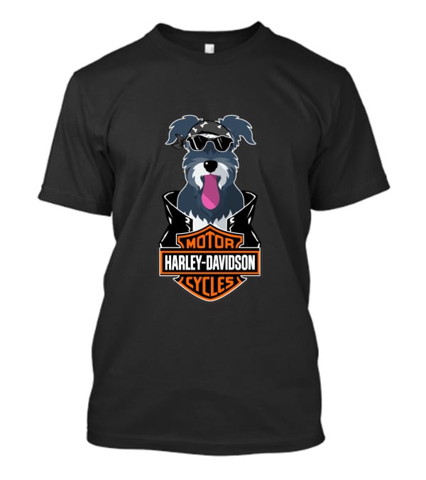 Schnauzers Biker Harley Davidson Motorcycles T-Shirt