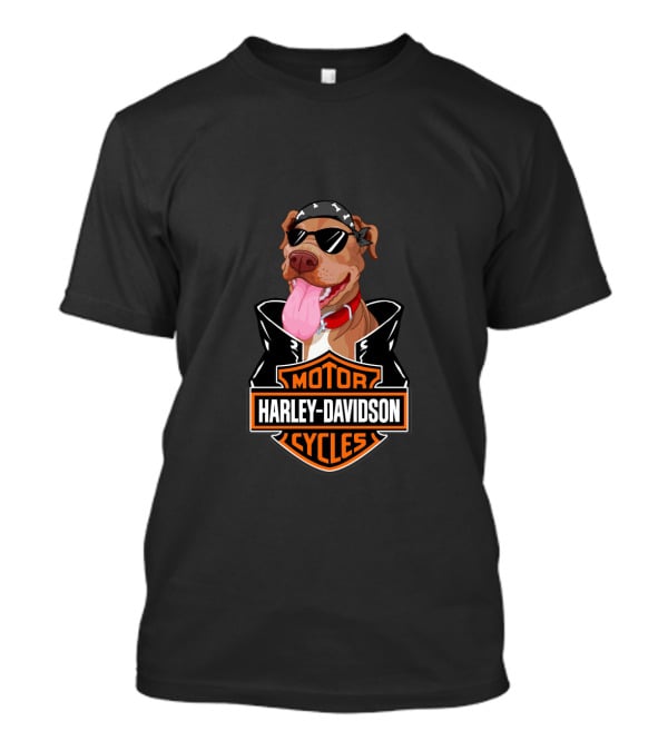 Harley Davidson American Pit Bull Terrier Biker T-Shirt