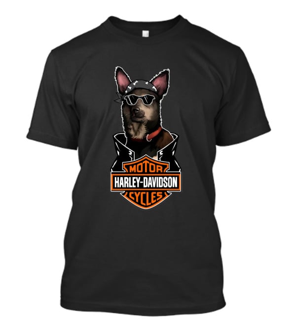 Harley Davidson Motorcycles Australian Kelpie Biker T-Shirt