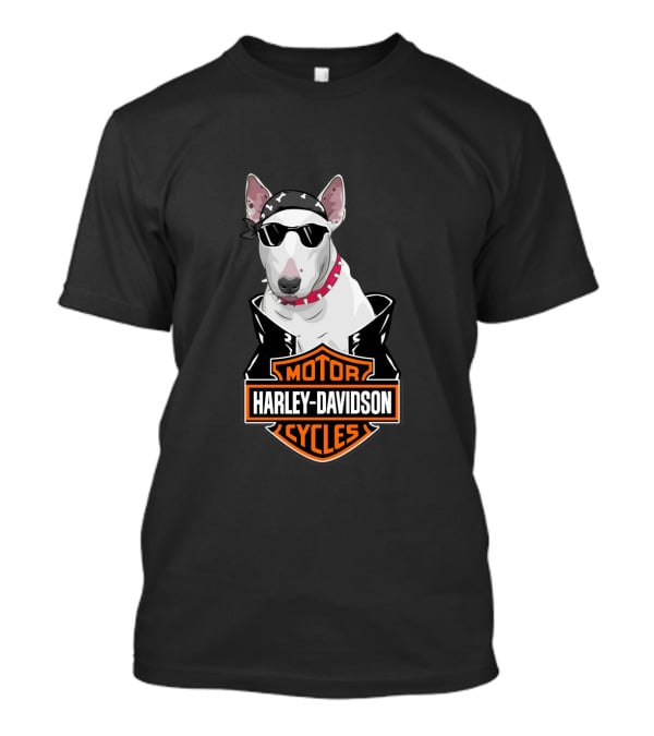 Bull Terrier Harley Davidson Motorcycles Biker T-Shirt