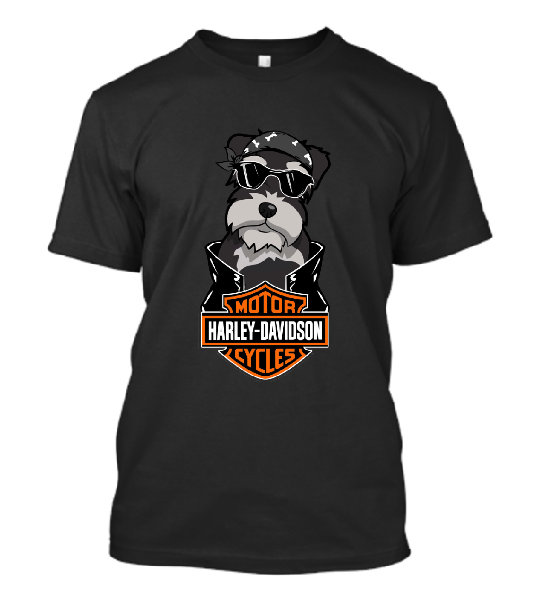 Motorcycles Harley Davidson Miniature Schnauzer Biker T-Shirt