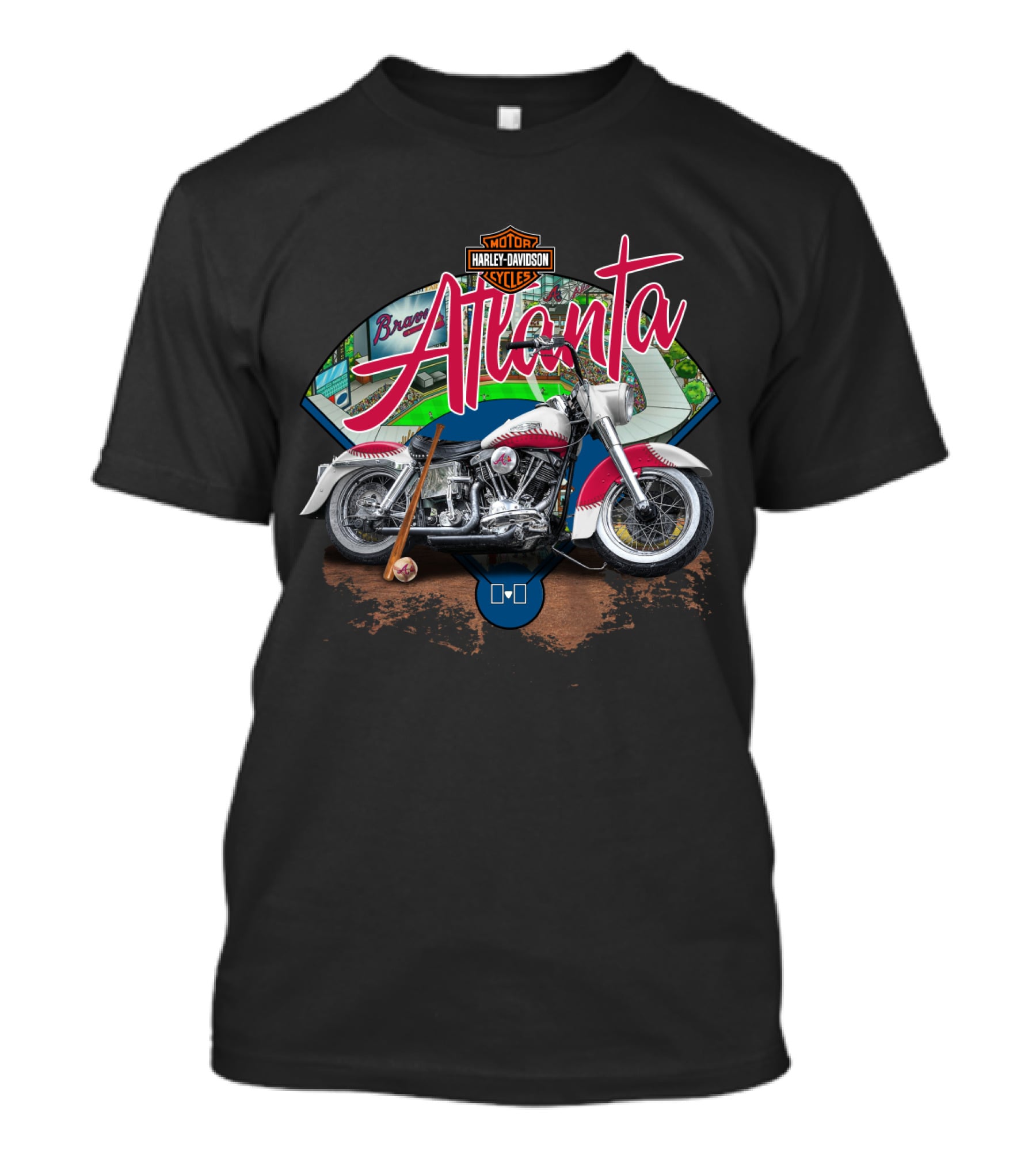 Atlanta Braves Harley Davidson Motorcycle Fan T-Shirt
