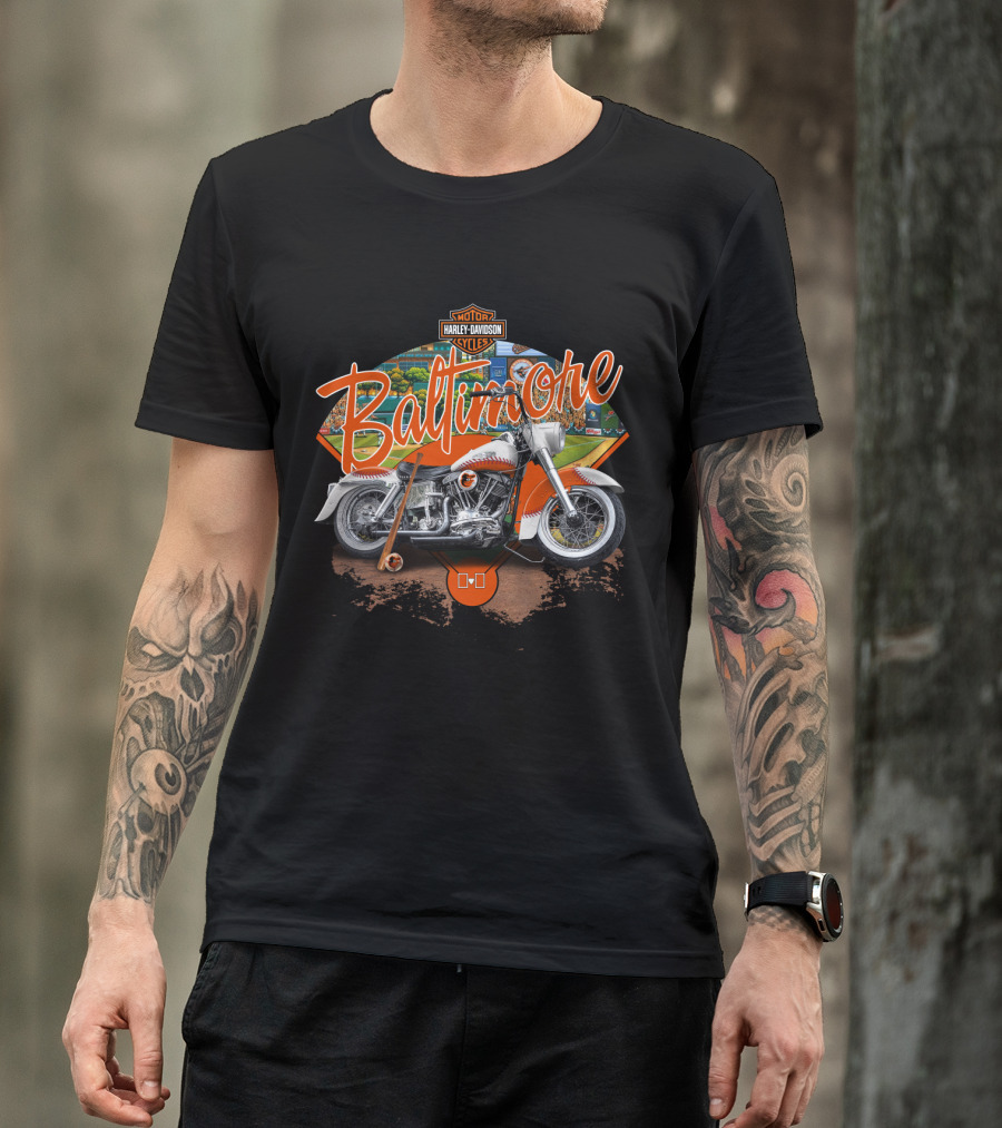 Baltimore Harley Davidson Orioles Motorcycle T-Shirt