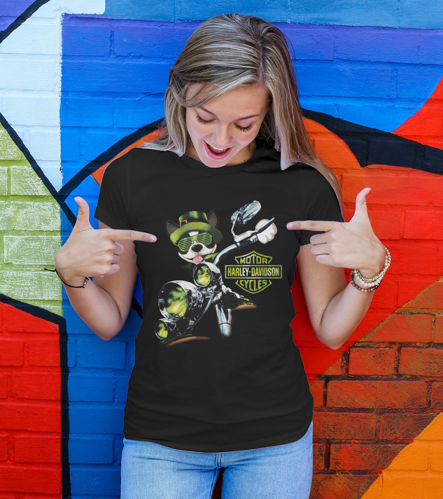 Boston Terrier Harley Davidson Motorcycles 18Hd T-Shirt