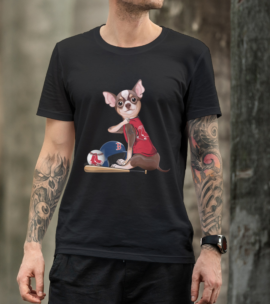 Boston Red Sox Chihuahua Baseball Gear T-Shirt