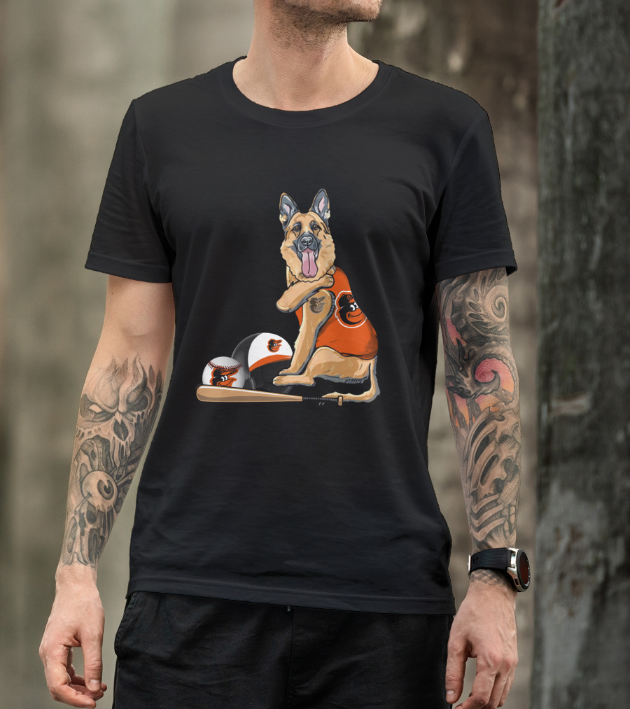 German Shepherds Baltimore Orioles Baseball Dog T-Shirt
