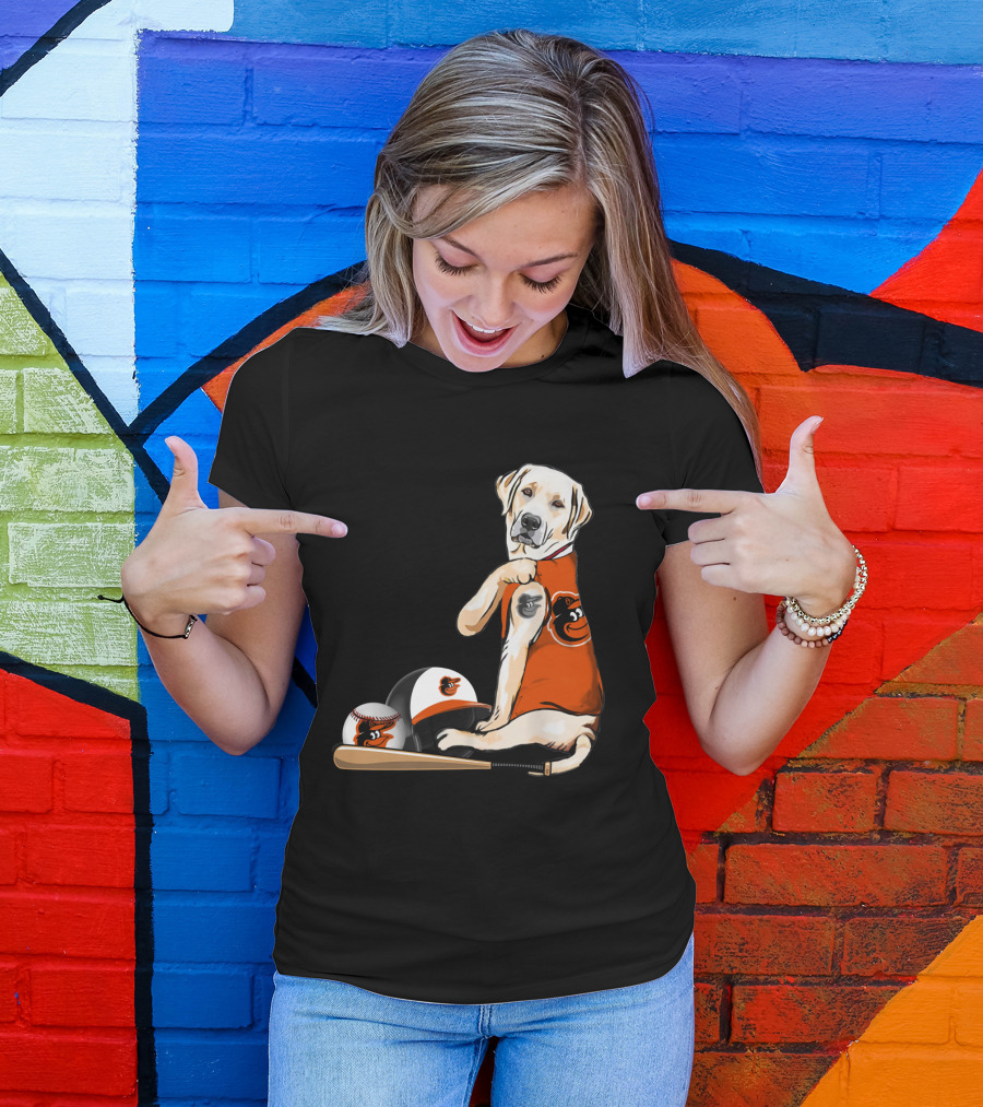 Yellow Labradors Baltimore Orioles Baseball Retriever T-Shirt