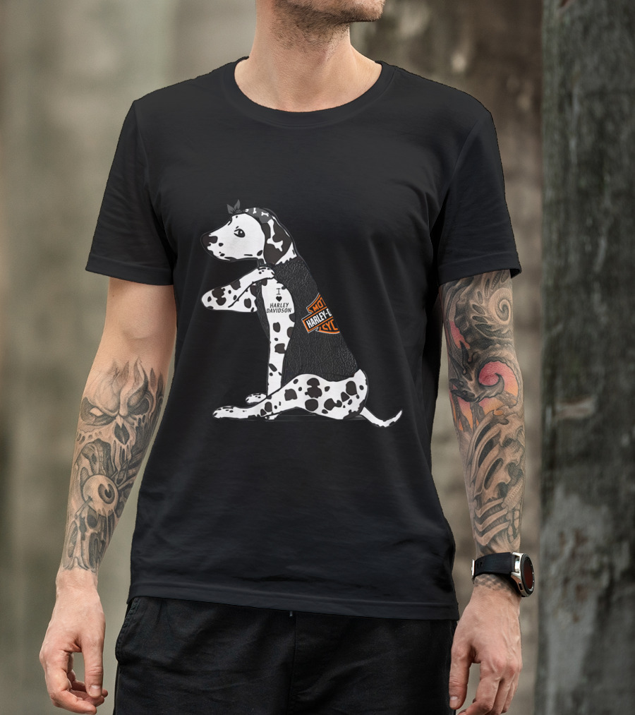 Harley Davidson Dalmatian I Heart Harley Davidson T-Shirt