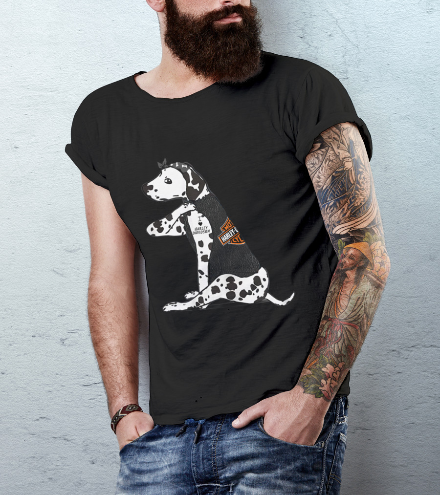I Love Harley Davidson Great Dane Hd T-Shirt