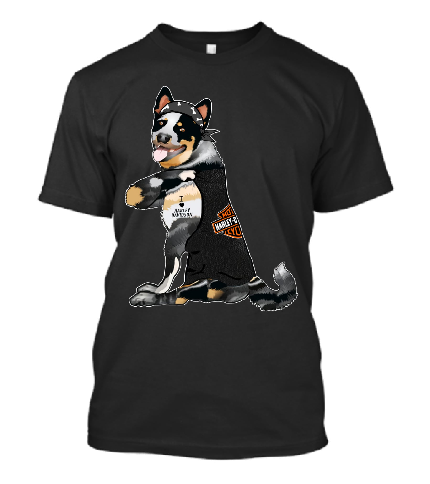 Australian Cattle Dog I Love Harley Davidson Hd T-Shirt