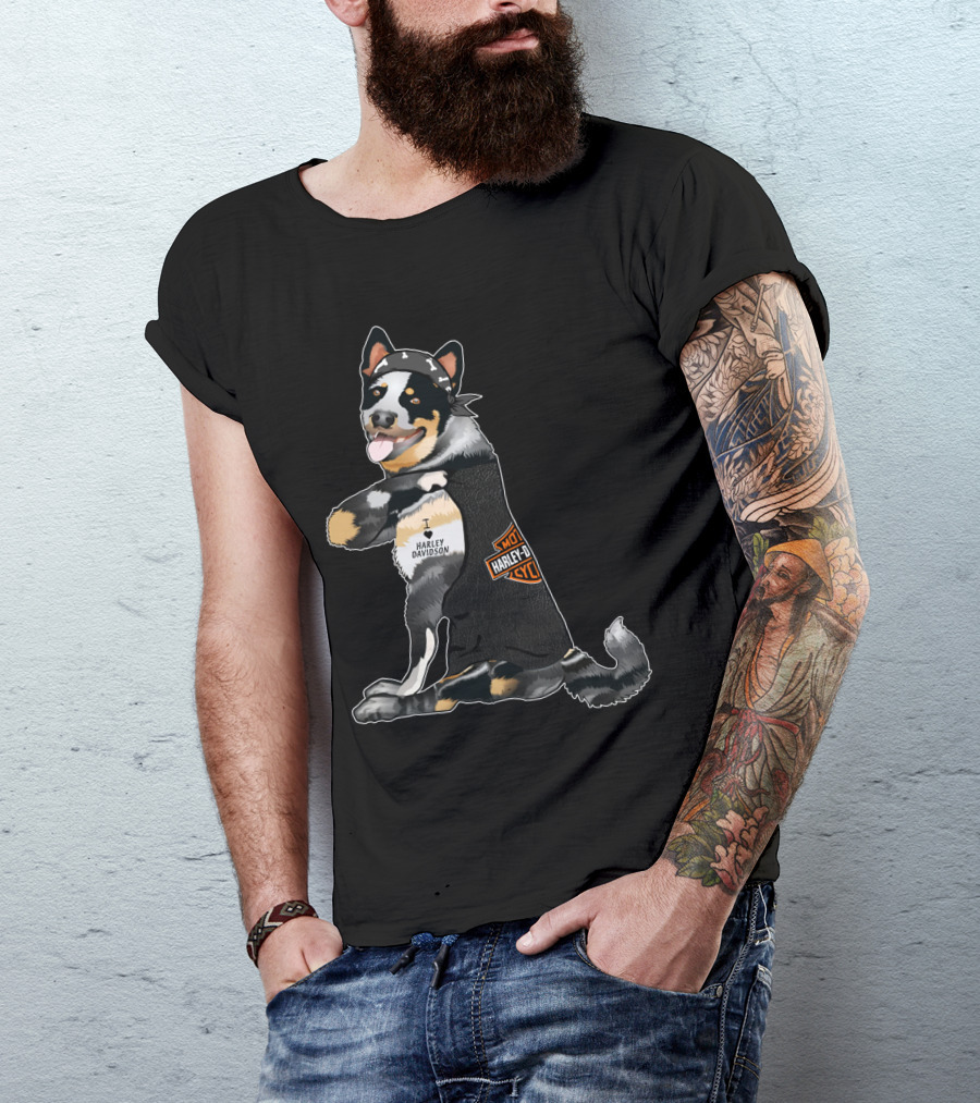 Australian Cattle Dog I Love Harley Davidson Hd T-Shirt