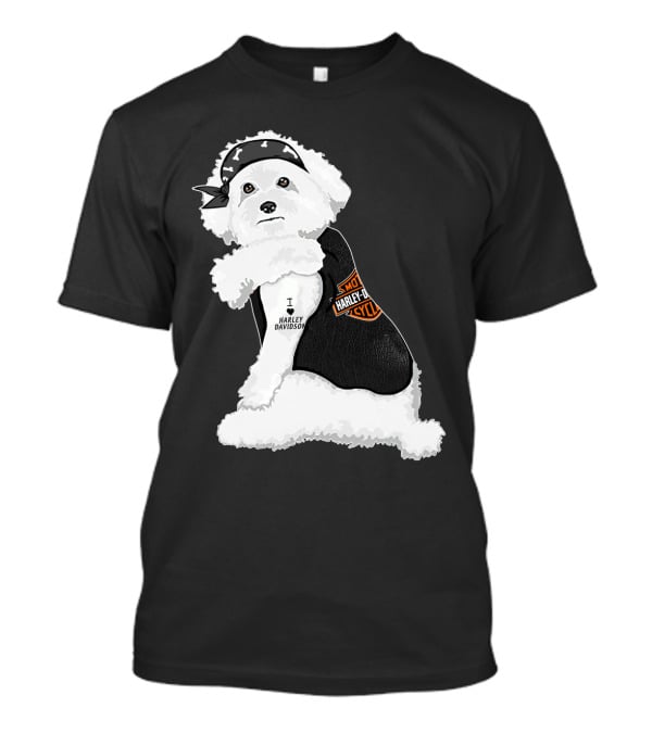 I Love Harley Davidson Bichon Frisé Hd T-Shirt
