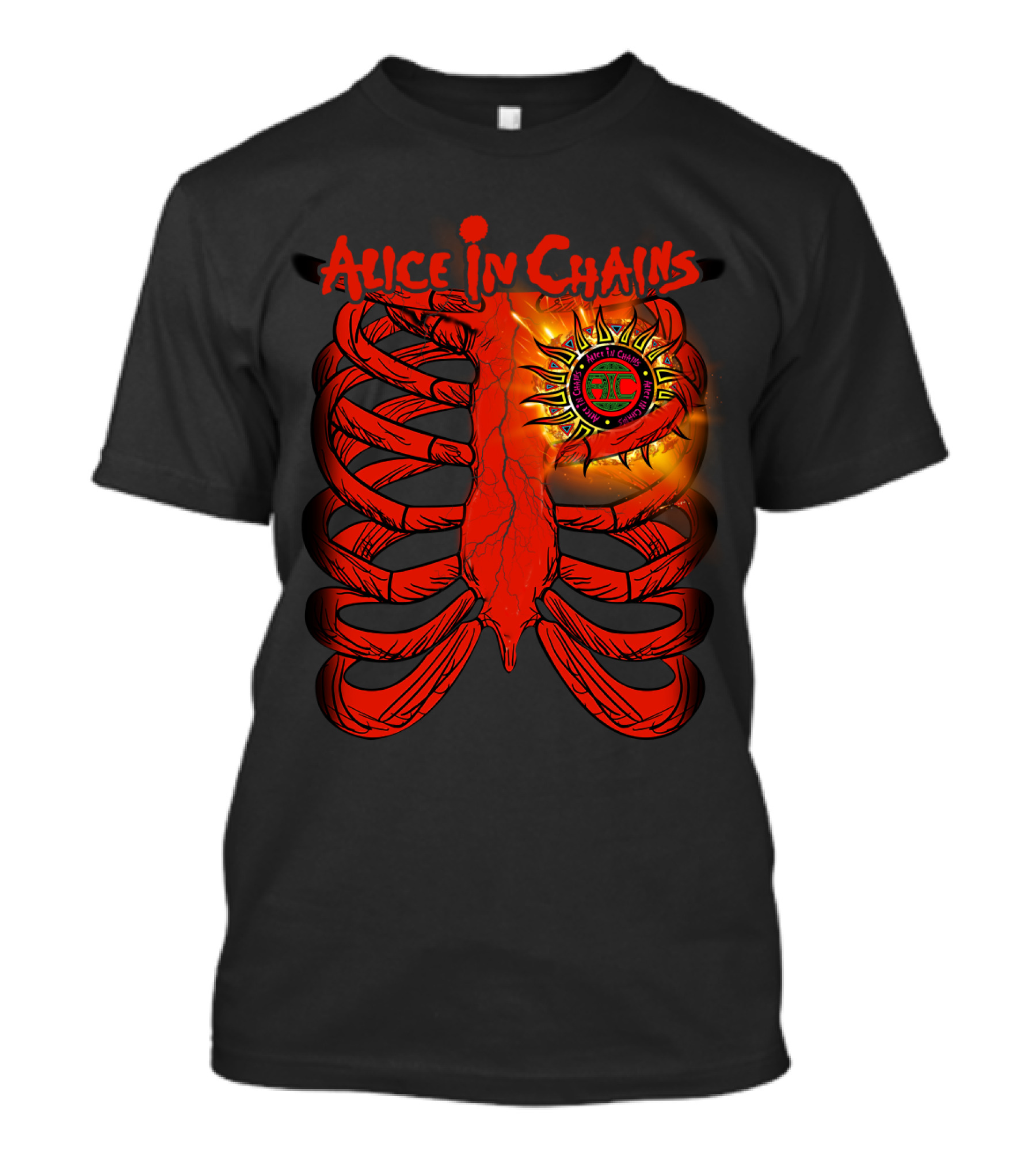 Alice In Chains Sunburst Ribcage Skeleton T-Shirt