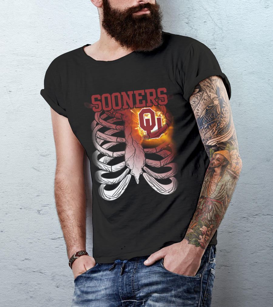 Sooners OU Ribcage Fireball T-Shirt