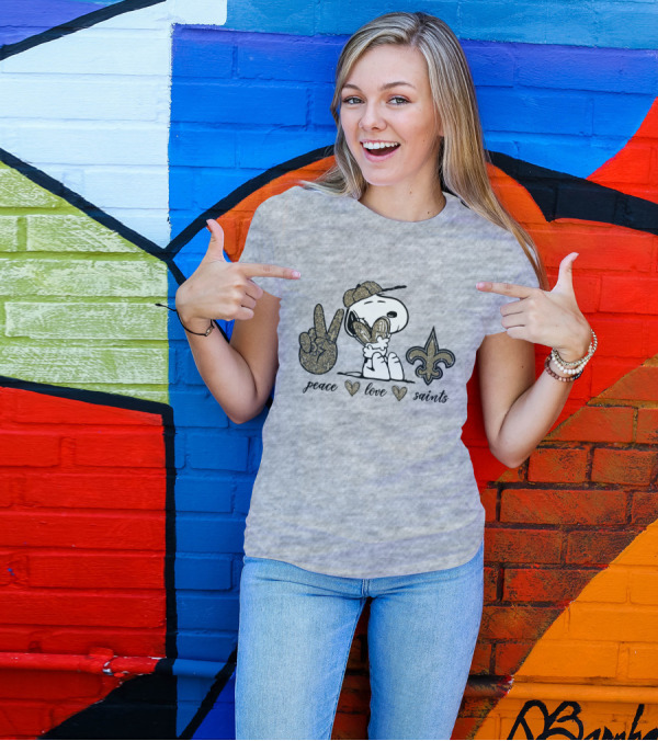 Peace Love Snoopy Fleur-de-lis Saints T-Shirt