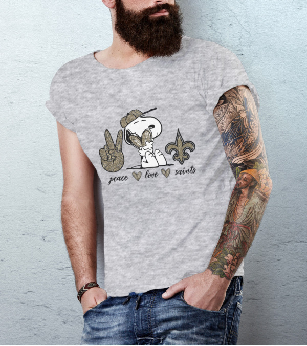 Peace Love Snoopy Fleur-de-lis Saints T-Shirt