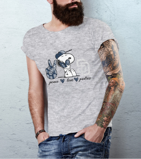 Peace Love San Diego Padres Snoopy SD T-Shirt