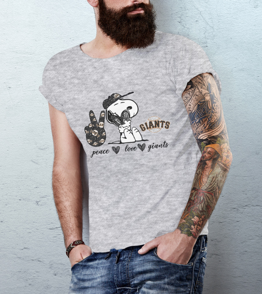 Peace Love San Francisco Giants Snoopy T-Shirt