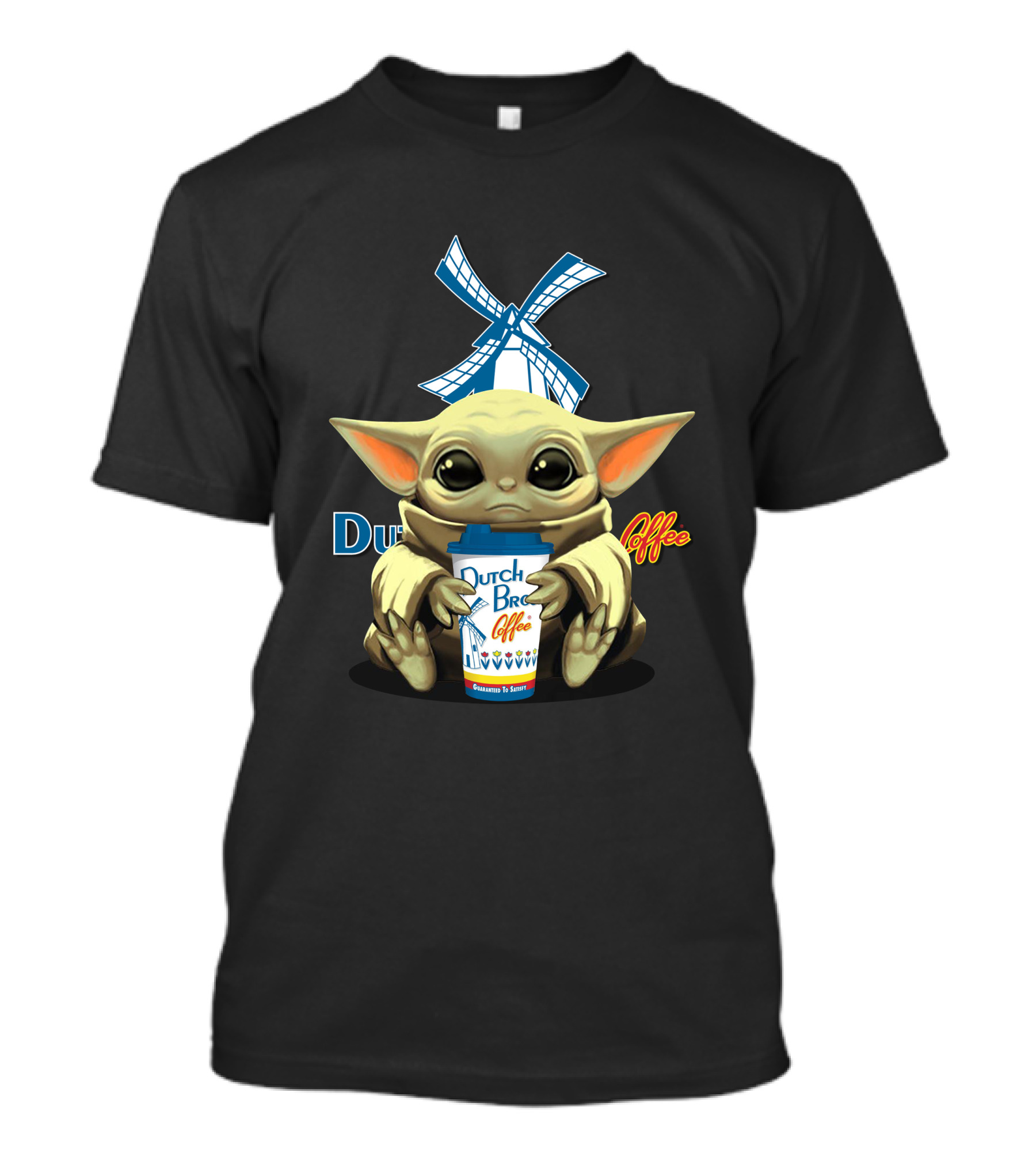 Dutch Bros Coffee Yoda With Windmill Cup T-Shirt